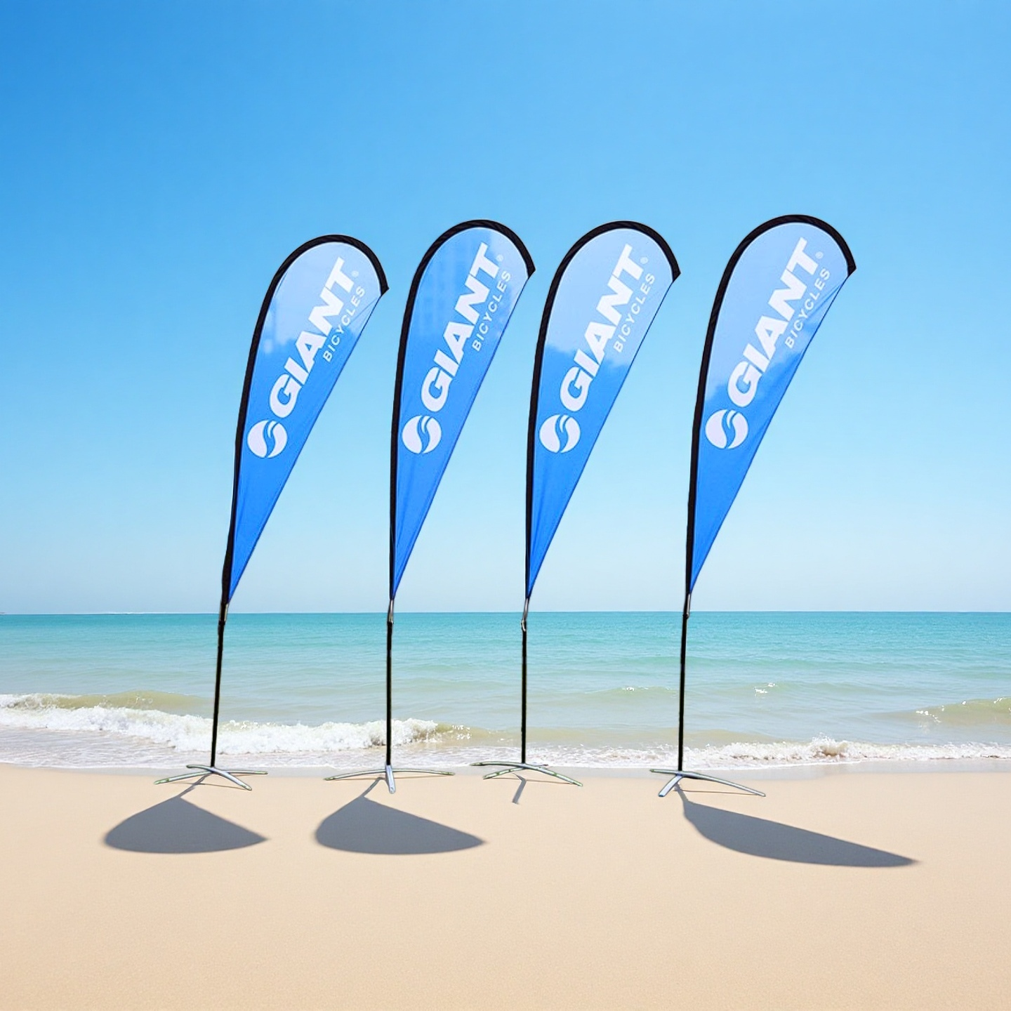 Custom Advertising Feather Flag Kit - P-Shape - Includes Pole & Water Base