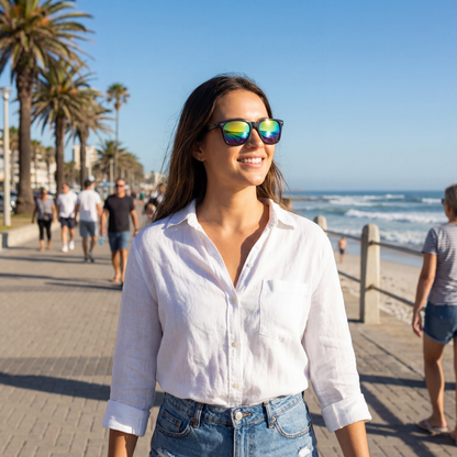 Classic Wayfarer Rainbow Mirrored Sunglasses - UV400 Protection