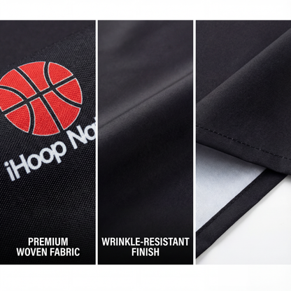 Custom Branded Woven Fabric Tablecloth - Fits 4ft/6ft Tables (Wrinkle-Resistant)