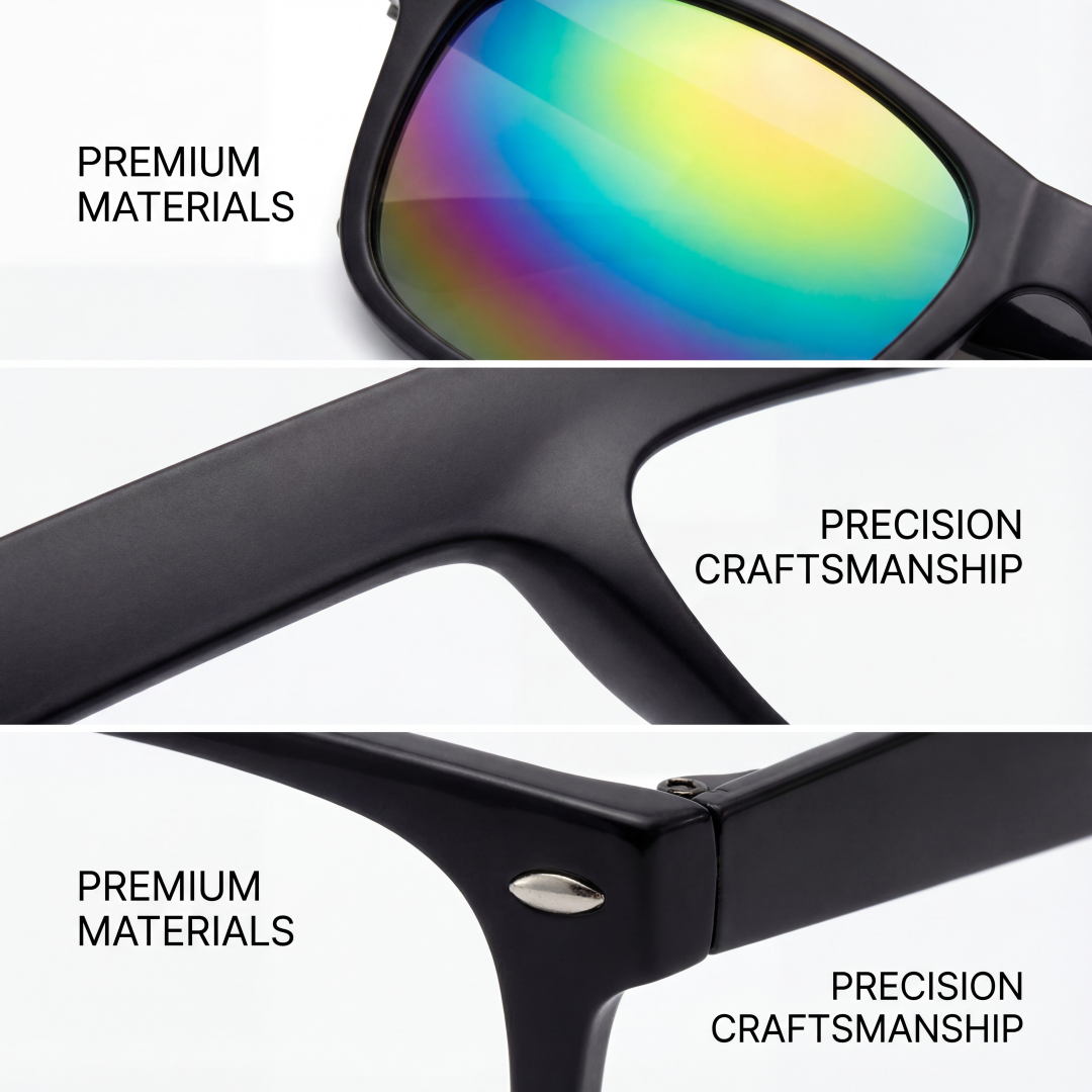 Classic Wayfarer Rainbow Mirrored Sunglasses - UV400 Protection