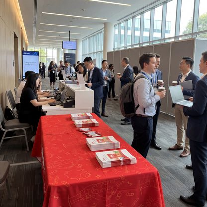 Custom Branded Woven Fabric Tablecloth - Fits 4ft/6ft Tables (Wrinkle-Resistant)